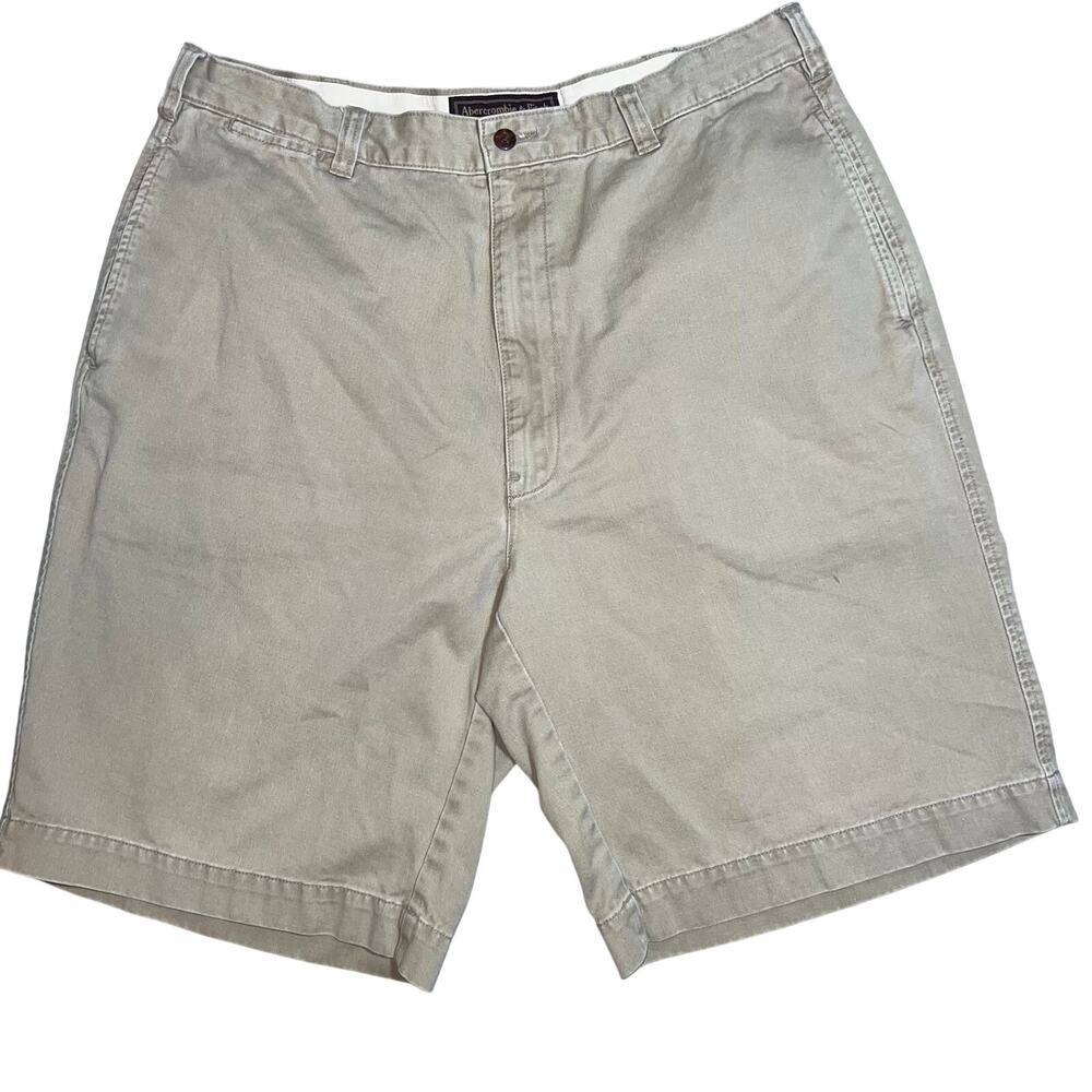 Vintage Abercrombie & Fitch Men’s Chino khaki Shorts 36 Baggy Y2K Preppy Khaki